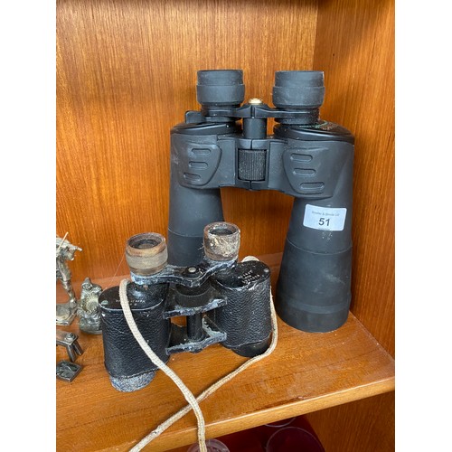 51 - Two pair of binoculars; Nusuper Maw London 8x24- French and Sunagor Mega Zoom 160