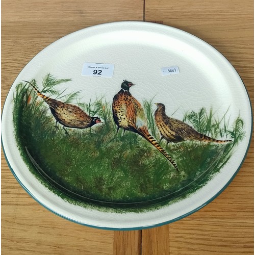 92 - Wemyss Griselda Hill Pheasant design plate.