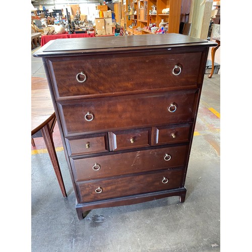 96 - Stag Minstrel chest of drawers; two over three over two drawers.