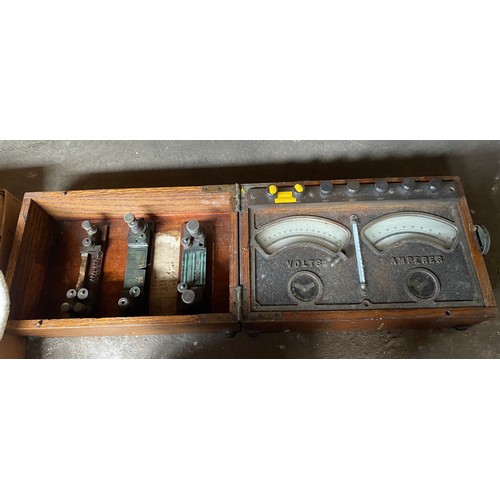 72 - Antique R&J BECK LTD London 24974 microscope with fitted boxes and lenses. Together with Volt and Am... 