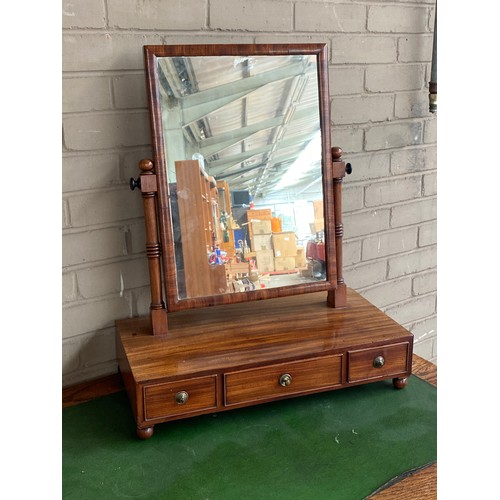 77 - 19th century table top dressing mirror fitted with three small drawers.