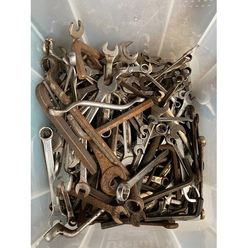 81 - Box containing a large quantity of mixed spanners