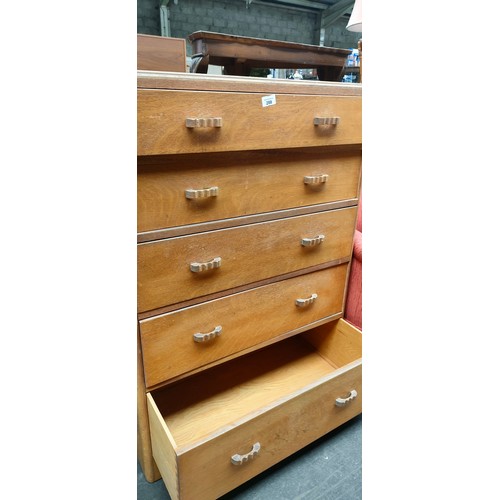 288 - Mid Century Vesper Chest of drawers, five graduating drawers