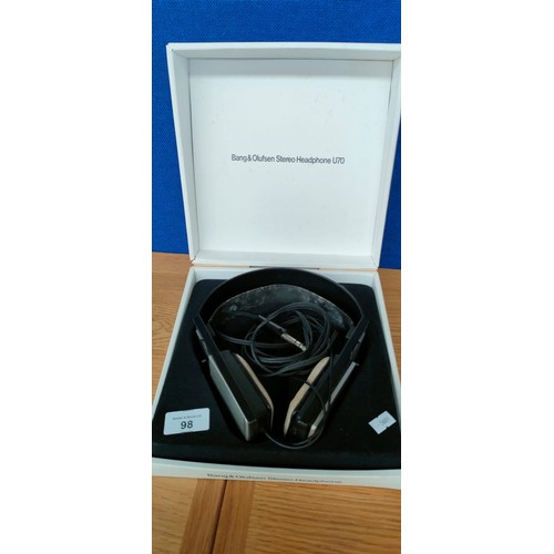 98 - Bang & Olufsen Stereo Headphones. U70. Comes with original box.