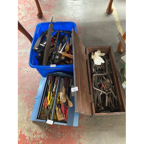 103 - Three boxes of mixed tools