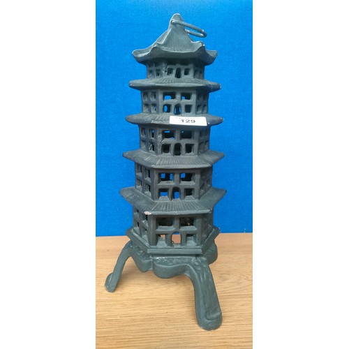 129 - Cast iron hanging pagoda model