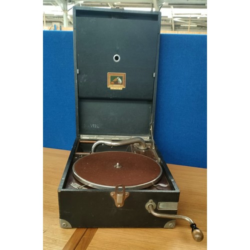 147 - His Master Voice portable record player.