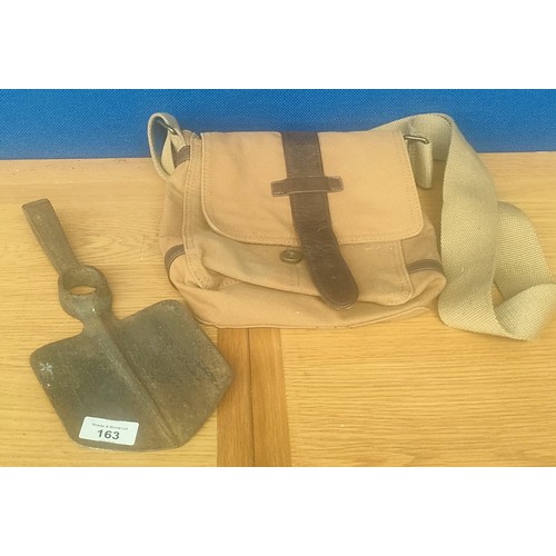 163 - WW2 British trenching tool comes with bag- no handle.