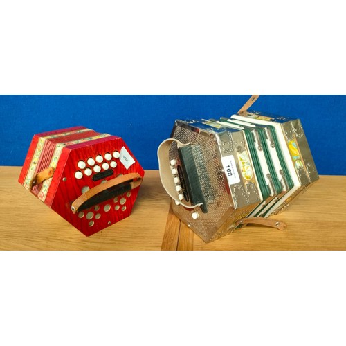 168 - Two vintage squeeze boxes