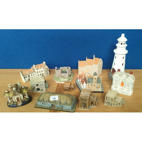 185 - Box of porcelain building models; The Royal Burgh Of Culross Town House & Environs, Fife Scotland.