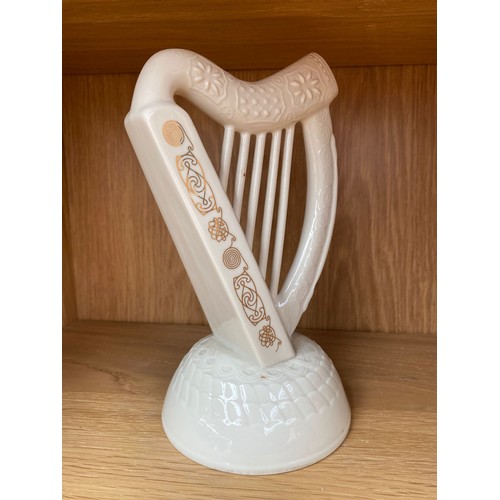 369 - Irish Parian ware harp sculpture.