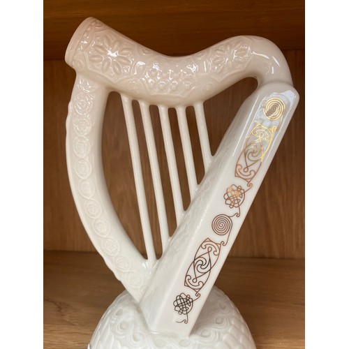 369 - Irish Parian ware harp sculpture.