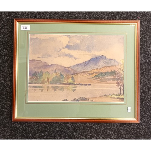 1020 - H. Watt
Original watercolour depicting river landscape, signed.

[28.5x41cm] [Frame 44x54cm]