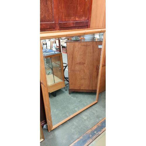 1062 - Large over mantel mirror with pine frame.