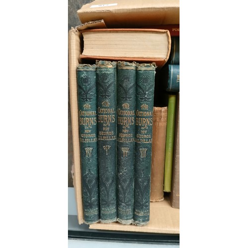 716 - Box of books; Volume I & II The poetical works of Robert Browning, and various other poetical works