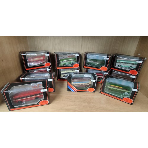 802 - A Shelf of EFE Boxed bus models