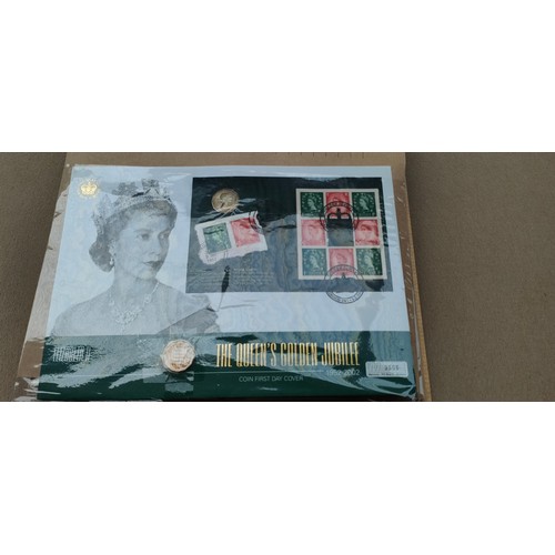 759 - Album of The Royal Family commemorative Cards covers and coins.