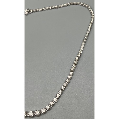 1194 - 18ct white gold and 7cts Brilliant Cut Diamond line Necklace. [43cm in length] [22.51grams] Original... 