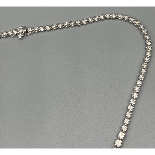 1194 - 18ct white gold and 7cts Brilliant Cut Diamond line Necklace. [43cm in length] [22.51grams] Original... 