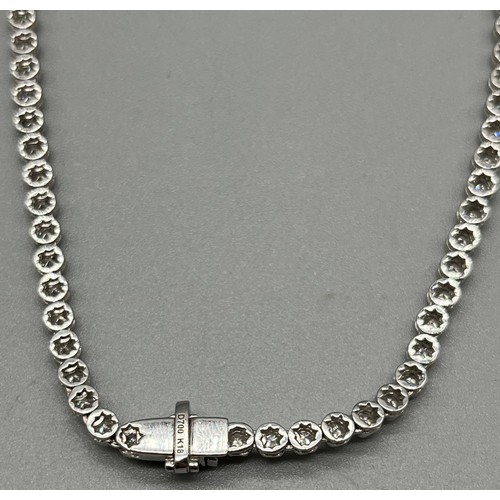 1194 - 18ct white gold and 7cts Brilliant Cut Diamond line Necklace. [43cm in length] [22.51grams] Original... 