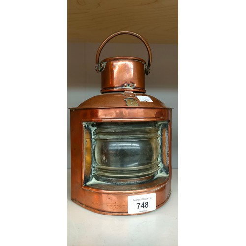 748 - Small Copper and brass ships lantern