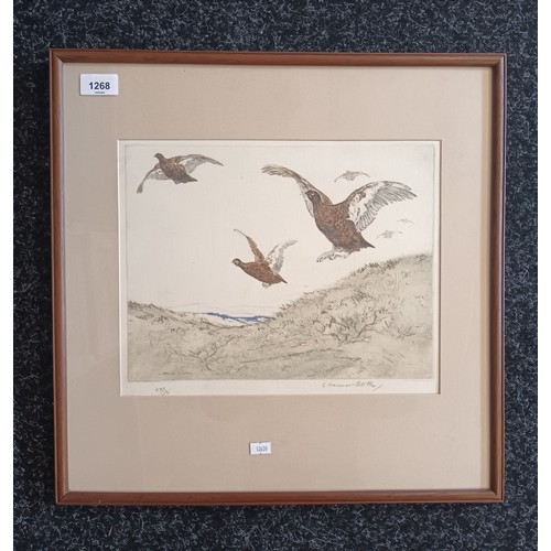 1268 - Veron Stokes
Original coloured etching 'Grouse' 50/75.
[Frame 47x47cm]