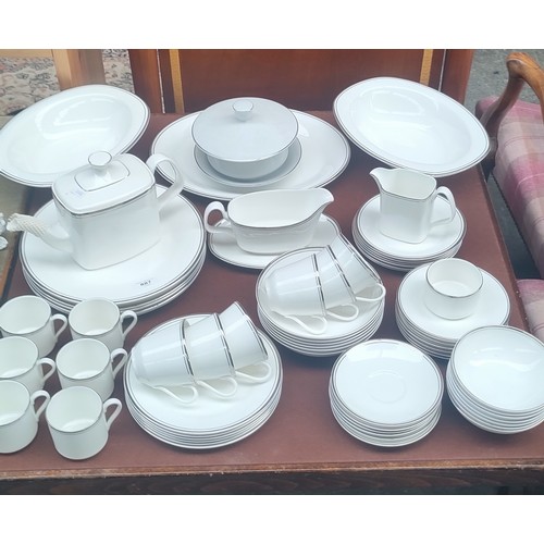 887 - A Large Royal Doulton 'Platinum Concord H5048' Dinner/ coffee and tea service