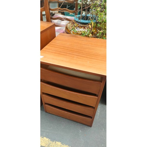 885 - Mid century Stag four drawer bedside cabinet with one other unit