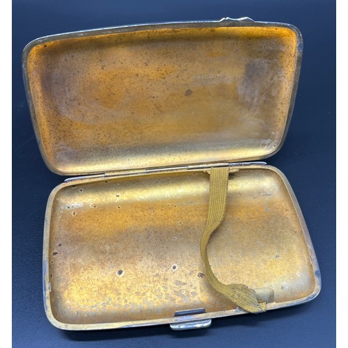 1180 - Birmingham silver highly decorative cigar case. [14x9cm] [191grams]