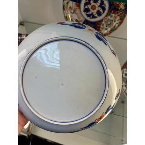 1230 - A Set of eight Chinese hand painted plates and two tazza comports. [Some have damage to rims- ask fo... 