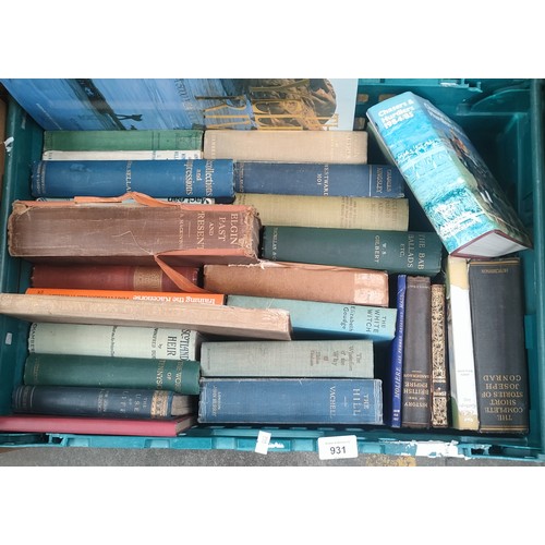 931 - Box of mixed books; The Work of Tennyson, The White Witch by Elizabeth Gouge, The Bab Ballads etc by... 