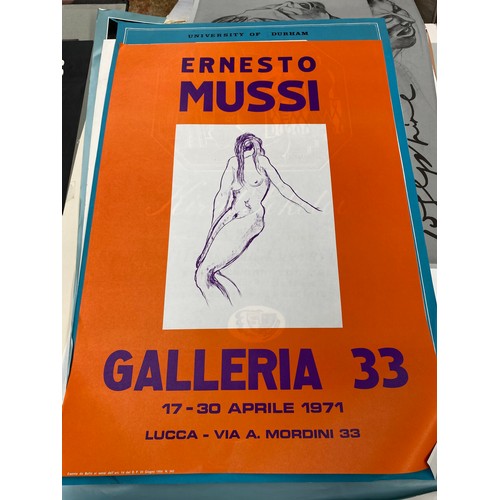 939 - Artist portfolio of various art exhibition posters; Ernesto Mussi Galleria 33 1971, British Museum J... 