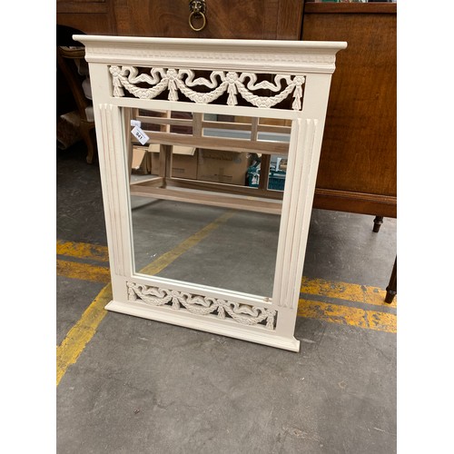 941 - Contemporary white framed mirror