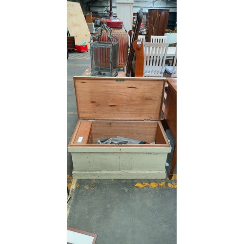 943 - Antique white painted pine chest