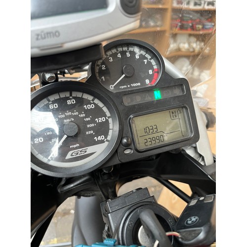 872 - BMW R1200 GS Motorcycle and accessories; 23990miles 2007 plate, passed all MOT's, MOT Expired July, ... 