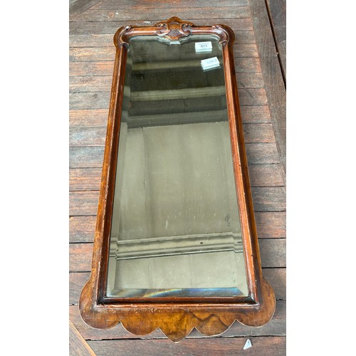 971 - 19th century carved framed mirror, bevel edge.