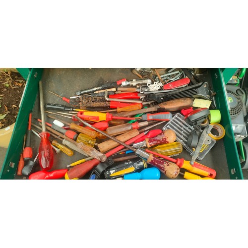 993 - Gulf- JZX Tool chest trolley- full of mixed tools; spanners, screw drivers, set squares, Tap & die s... 