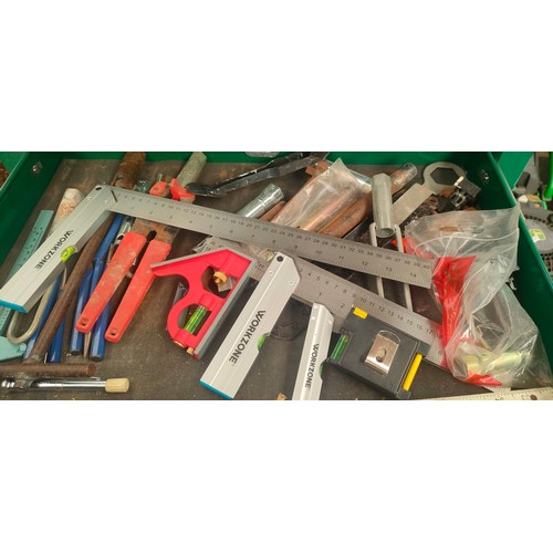 993 - Gulf- JZX Tool chest trolley- full of mixed tools; spanners, screw drivers, set squares, Tap & die s... 