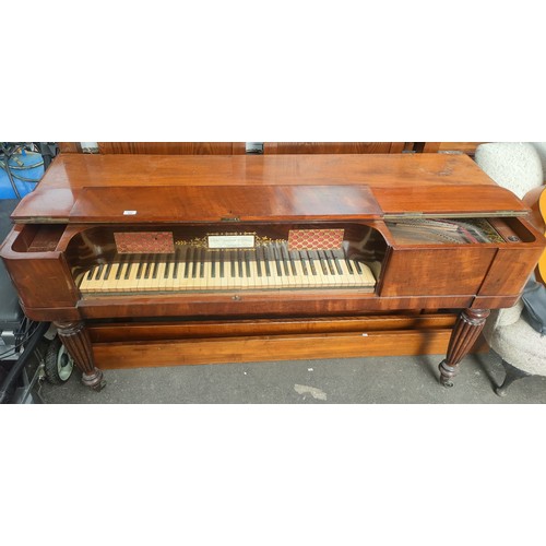 996 - 19th century John Broadwood & Sons London square piano- Mahogany frame- ornate turned legs and brass... 