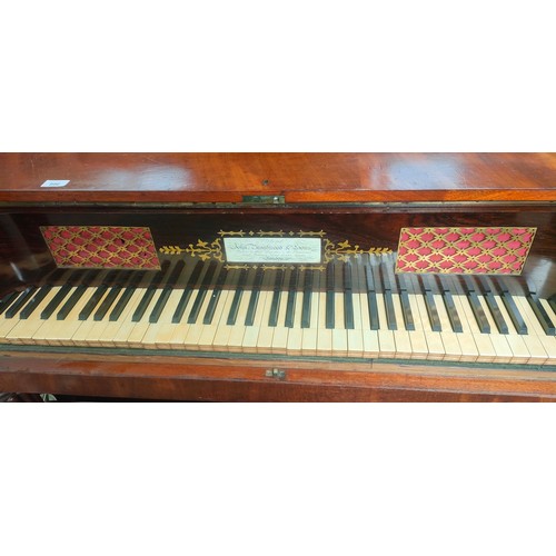 996 - 19th century John Broadwood & Sons London square piano- Mahogany frame- ornate turned legs and brass... 