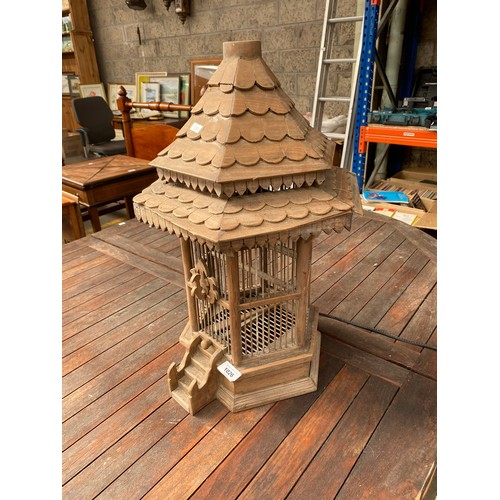 1026 - Chinese wooden bird cage.