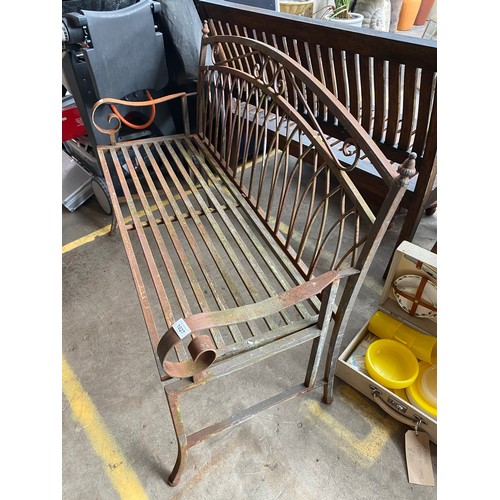 1027 - Wrought iron folding garden bench