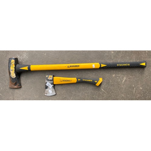 1037 - Roughneck Log splitter axe and small axe