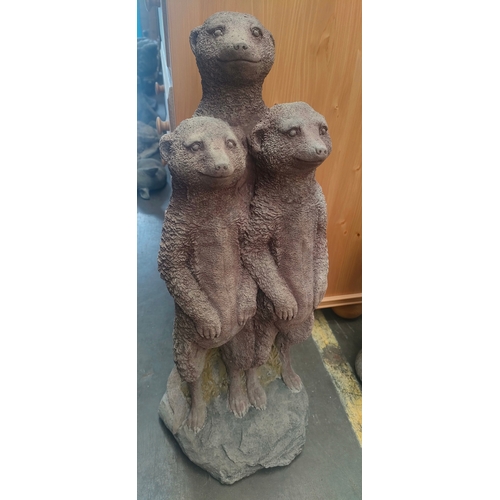 114A - Family of 3 meerkat garden ornament