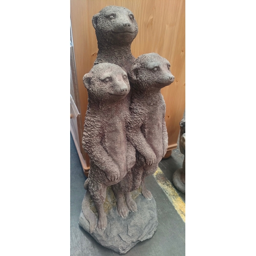 114A - Family of 3 meerkat garden ornament