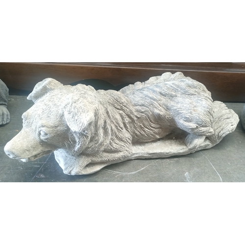 84B - A Collie sheep dog garden ornament