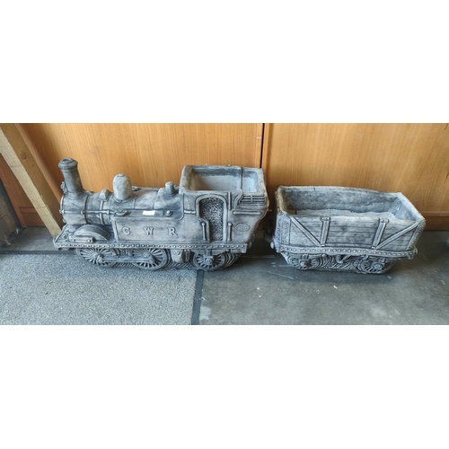 86B - A Train loco and tender large garden ornament total weight 75kg