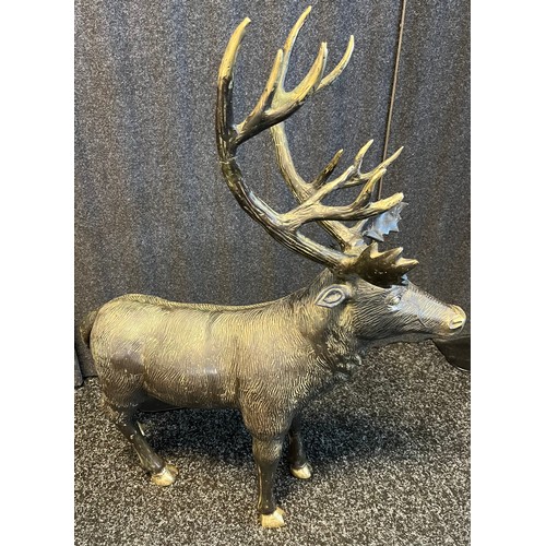 1381 - Large Bronze Reindeer sculpture. [76x61x27cm]