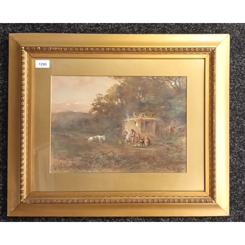 1290 - Murray MacDonald
Antique Watercolour depicting travellers within a landscape, signed and dated 1901.... 