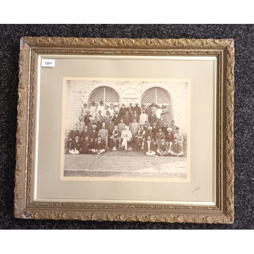 1291 - Antique framed photograph  gentlemen  from The Rohri Canal Project 1909. Imprinted R Jalbhoy, Karach... 